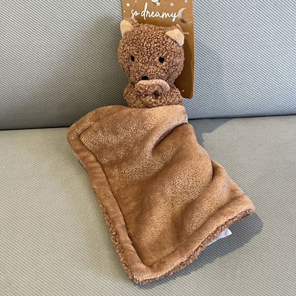 Home Fashions SO DREAMY Brown Teddy BEAR Security Blanket Lovey Plush Friend New - Picture 3 of 5